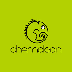 Wall Mural - chameleon design template