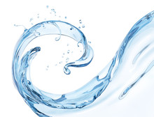 Splash Water, Drink Illustration, Abstract Swirl Background, 3d Rendering