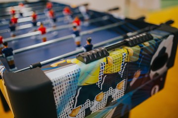 Sticker - Closeup shot of table soccer at a daycare center