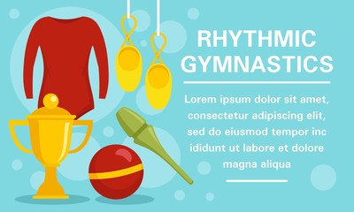 Poster - Rhythmic gymnastics equipment concept banner. Flat illustration of rhythmic gymnastics equipment vector concept banner for web design