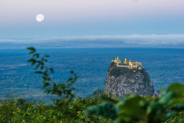 mount popa aerial view, bagan, myanmar (burma).