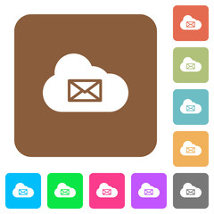 Wall Mural - Cloud mail system rounded square flat icons