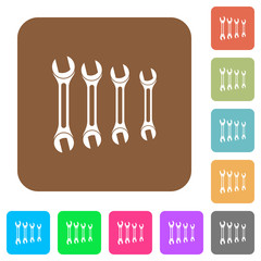 Sticker - Set of wrenches rounded square flat icons