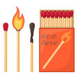 © eduardrobert - Flaming match and burned match