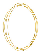Shiny Gold Oval Linear Frame