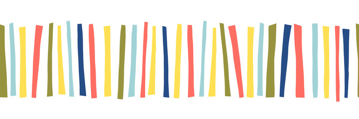 seamless border doodle stripes. vector pattern abstract illustration. ribbon trim. colorful repeatin