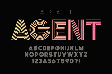 Wall Mural - original bold alphabet, creative characters set.