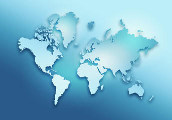 world digital outlined map background