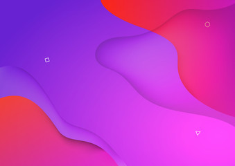 Fototapete - Pink and violet abstract wave gradient background design vector