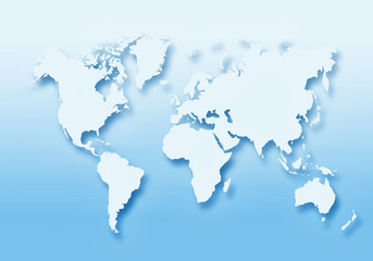 world digital outlined map background