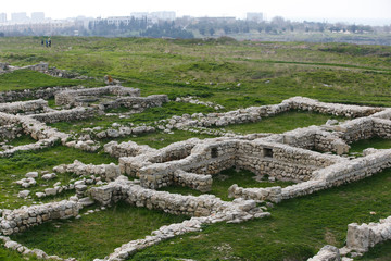 Poster - The ruins of a historical monument of Kherson necropolis in the city of Sevastopol