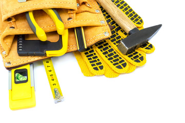 Professional tools for the master builder on a isolated white background.