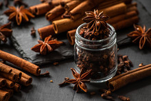 Cinnamon Sticks, Star Anise And Cloves