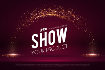 Wall Mural - empty scene with magic spotlights. ad and promotion design template.