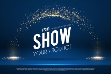 Wall Mural - empty scene with magic spotlights. ad and promotion design template.