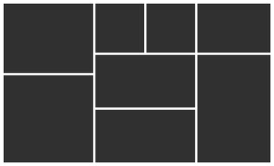 Aufkleber - Templates collage eight frames photos parts, picture or illustration. Vector poster frame mockup. Eight photos. Board and branding presentation.