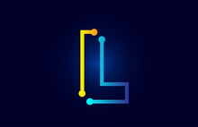Blue And Orange Letter L Alphabet Logo Icon Design