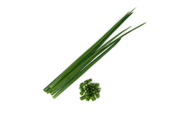 Wall Mural - Green onion isolated on white background.