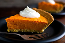 Close Up Of Roasted Sweet Potato Pie On Plate