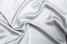 Shiny Grey Satin Fabric Background, Blank Waving Fabric Pattern Background