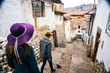 People walking down the street in Cusco, Peru 