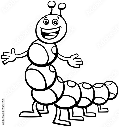 Fotomural caterpillar cartoon character coloring book
