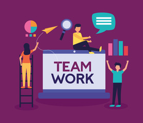 Poster - people teamwork flat design image