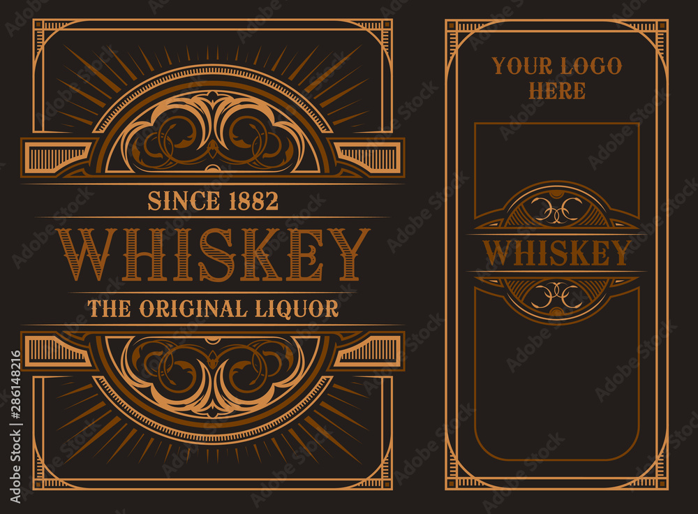 Vintage label template for whiskey.. - obrazy, fototapety, plakaty 