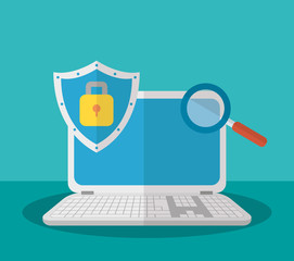 Poster - technology internet security flat design