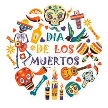 Mexican Holiday Or Fiesta, Dia De Los Moertos, Day Of Dead