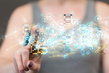 innovation futuristic digital data binary code background technology