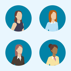 Sticker - business people characters round icons