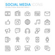 Collection of social media related line icons. 48x48 Pixel Perfect. Editable stroke