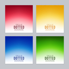 colorful gradient backgrounds with circular dotted patterns