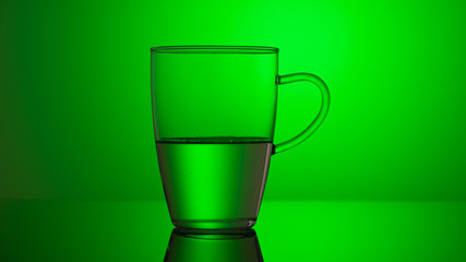 wine glasses dishes on a colored background