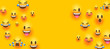 © Cienpies Design - Funny yellow emoticon face copy space background