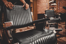Barbershop Armchair. Modern Hairdresser And Hair Salon, Barber Shop For Men