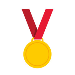 Wall Mural - gold medal in flat style. vector illustration