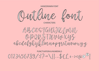 Wall Mural - vector alphabet typeface. hand drawn modern typeface. font. uppercase latin letters half painted in 
