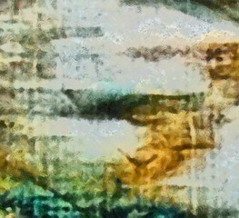  Close up oil paint abstract background. Art textured brushstrokes in macro. Part of painting. Old style artwork. Dirty watercolor texture. Modern pattern. Chaotic splashes. Multi-colors design.