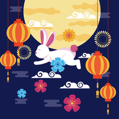 Canvas Print - celebration mid autumn festival card