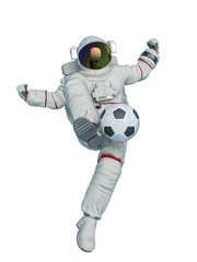 Wall Mural - astronaut playing football