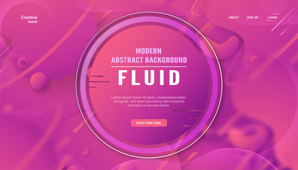 Wall Mural - Modern abstract gradient background in liquid and fluid style. Trend design of the world. 3D illustration template for web banner, business presentation, discount, advertisement.