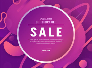 Wall Mural - Modern abstract gradient background in liquid and fluid style. Trend design of the world. 3D illustration template for web banner, business presentation, discount, advertisement.