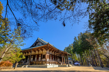 Wall Mural - one of the buildings of the danjo garan temple complex at mount koya in koyasan, wakayama, japan.