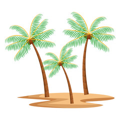 Poster - nature tropical beach palms cartoon