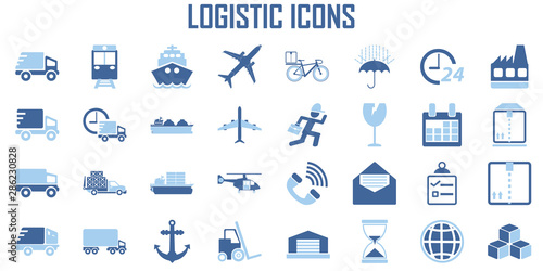 Cuadros en Lienzo Logistic transport Shipping icon vector.
