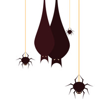 Hanging Bats Happy Halloween Celebration Design