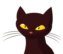Black Cat Happy Halloween Celebration Design