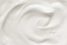 Cream, Yogurt Texture. White Dairy Food Background.